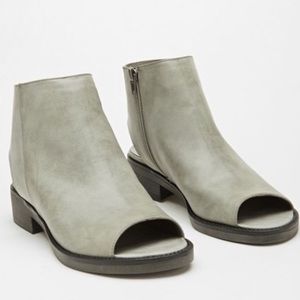 Forever 21 Gray Faux Leather Cutout Booties